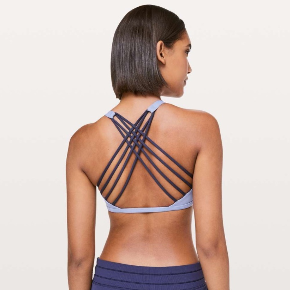 Lululemon Free To Be Bra (Wild) Iron Purple / Cadet Blue size 8